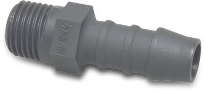 Schlauchtülle Nylon 10 bar Außengewinde x Schlauchtülle Grau