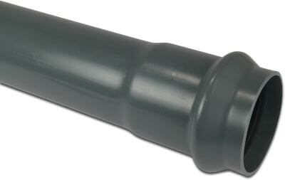 Druckrohr PVC-U ISO PN12,5 DIN PN10 Steckmuffe x Glatt Grau