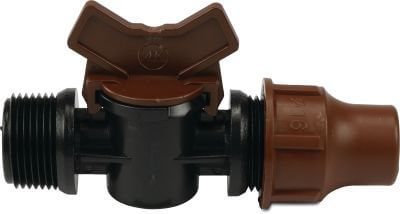 Stopfenventil PE Außengewinde x lock Braun Typ BF-valve lock