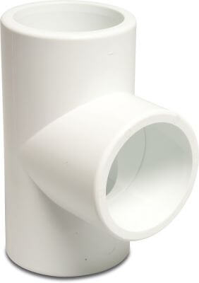 T-stuk 90° PVC-U 16 bar imperial lijmmof wit