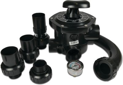 Flotide Multiport ventil 4 bar svart type Flotide 6-vägs ventil + rör kit
