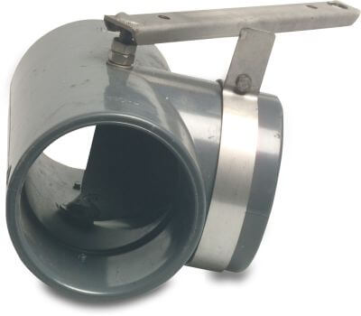 T-Stück 90° mit V2A Klappe für Spülleitung PVC-U Klebemuffe Typ mit V2A Klappe