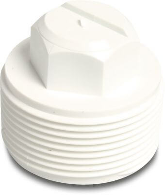 Plug PVC-U 10 bar buitendraad wit
