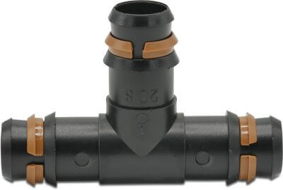 T-Stück 90° PP 4 bar Tülle Schwarz Typ safety
