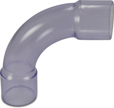 Profec Courbe à 90° PVC-U 10 bar collage femelle transparent type fabriqué sur tube
