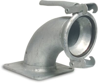 Quick coupler bend 90° steel female part Italian x square flange type Italian
