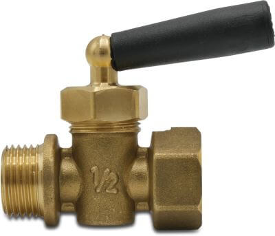 Pressure gauge valve brass 2,5 bar male thread x female thread