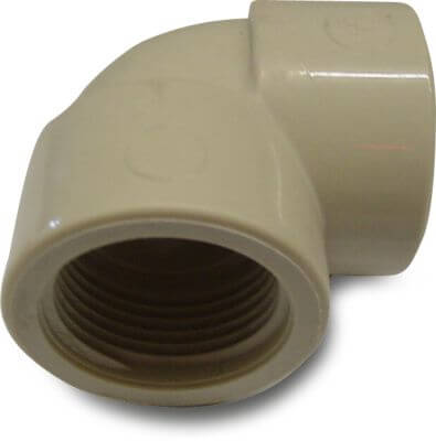 Winkel 90° PP 10 bar Innengewinde Beige