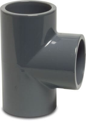 Profec T à 90° PVC-U collage femelle gris