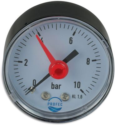 Profec Manometer invändig gänga svart type torr