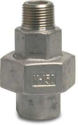 Profec Nr. 331 Raccord union acier inoxydable 316 10 bar filetage femelle x filetage mâle type plat