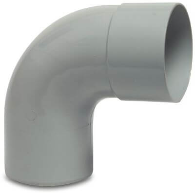 Böj 87° PVC-U limsockel x koppling grå