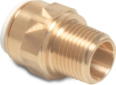 Speedfit Övergångsnippel mässing DVGW/KIWA/WRAS 10 bar push-in x utvändig gänga type parallell gänga
