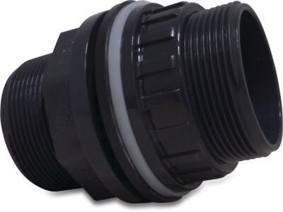 Profec Bulkhead fitting PVC-U 10 bar glue socket x male thread x male thread grey