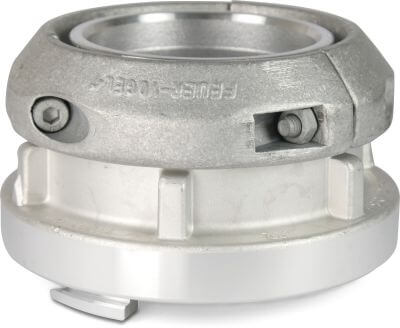 Raccord rapide aluminium forgé 15 bar embout type Storz avec clips pour tuyau enroulable plat