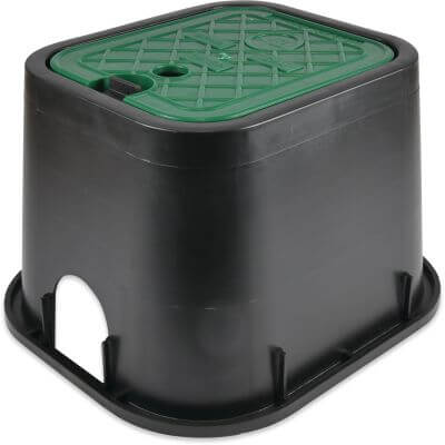 Valve box rectangular HDPE male thread green type VB 07703