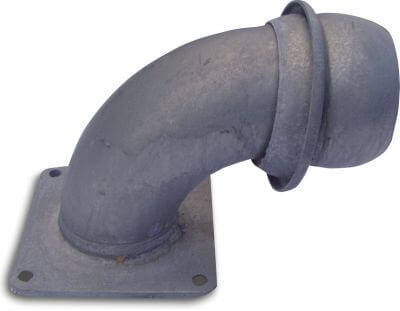 Quick coupler bend 90° steel male part Italian x square flange type Italian