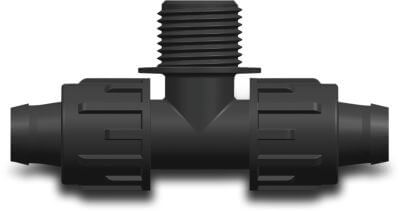 Trójnik 90° PP 4 bar lock x GZ x lock czarny