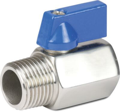 Profec Mini kogelkraan RVS 316 40 bar binnendraad x buitendraad