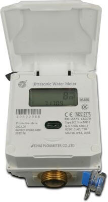Profec Ultraschall Wasserzähler Messing MID 16 bar Außengewinde Weiß Typ Class 2