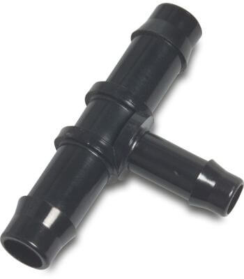 T-Stück 90° PA (Nylon) 10 bar Schlauchtülle Schwarz Typ WF