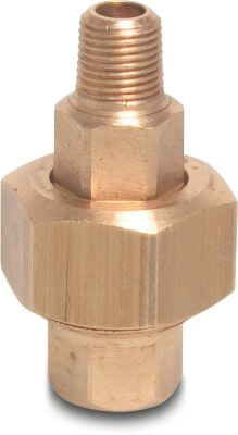 Profec Nr. 341 Koppeling messing 30 bar binnendraad x buitendraad type conisch