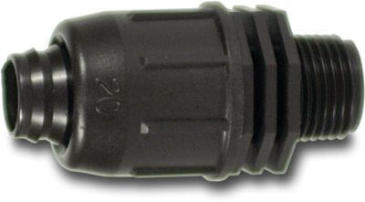 Übergangsadapter PP 4 bar lock x Außengewinde Schwarz