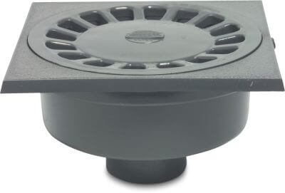 Bodenablauf PVC-U Klebemuffe/Klebestutzen Grau