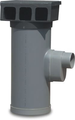 Bürgersteigablauf PVC-U KOMO Stutzen Grau Typ TK 315-2
