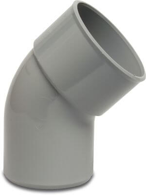 Bogen 45° PVC-U KOMO Klebemuffe x Stutzen Grau