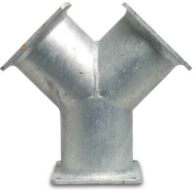 Pièce en Y de 45° acier bride carrée