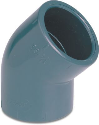 Profec Elbow 45° PVC-U WRAS 16 bar imperial glue socket grey