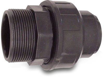 Verschraubung PVC-U 10 bar Klebemuffe x Außengewinde Grau