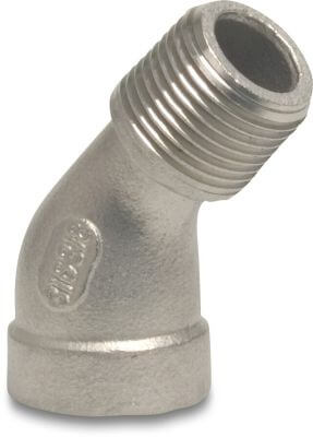 Profec Nr. 121 Winkel 45° Edelstahl 316 10 bar Innengewinde x Außengewinde