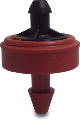 Netafim Tropfer Silikon 3,5 bar Einsteck x Schlauchtülle Schwarz/Rot Typ PC Kameleon