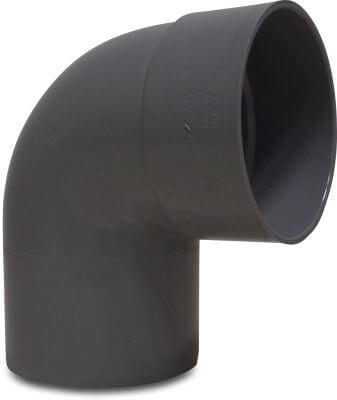 Bogen 87° PVC-U KOMO Klebemuffe x Stutzen Grau