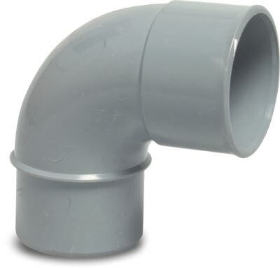 Łuk 90° PVC-U KOMO KW x tuleja szary