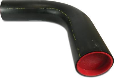 Bogen 90° PE100-RC DVGW Glatt Schwarz Typ aus Rohr hergestellt