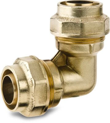 Beulco Böj 90° mässing KIWA 10 bar spänn type 77301