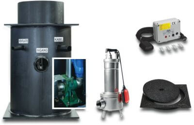 DAB Samlet pumpekasse PE czarny typ PE612 Complete