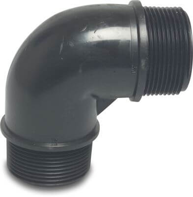 Coude à 90° PP 10 bar filetage mâle noir