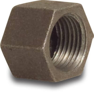 Profec Nr. 300 Hexagonkappe Gusseisen Schwarz DVGW 25 bar Innengewinde