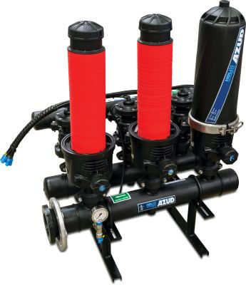 Azud Inline Helixfilter glasfaserverstärktes Nylon 10 bar DIN Flansch Schwarz