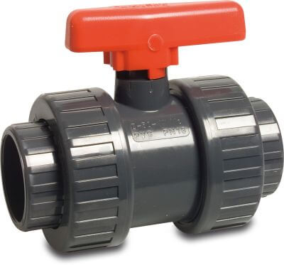 Profec Kugelhahn PVC-U 16 bar Klebemuffe Grau Typ Safe 600 Viton