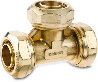 Beulco T-koppling mässing 16 bar spänn type 6618