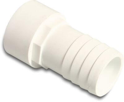 Hose tail PP 10 bar imperial spigot x hose tail white