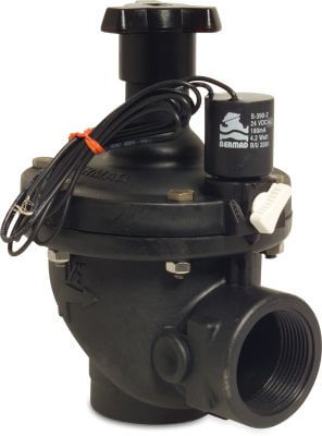 Bermad Électrovanne renforcé de fibre de nylon 10 bar filetage femelle noir type D151 angle