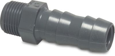 Profec Hose tail adaptor PVC-U 10 bar male thread x hose tail grey