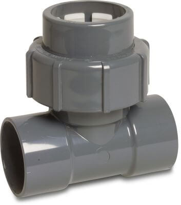 Adaptor T-piece 90° PVC-U 4 bar imperial glue socket x compression x imperial glue socket grey