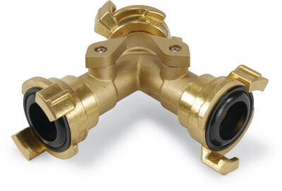 Quick coupler Y-piece brass 12 bar quick coupler